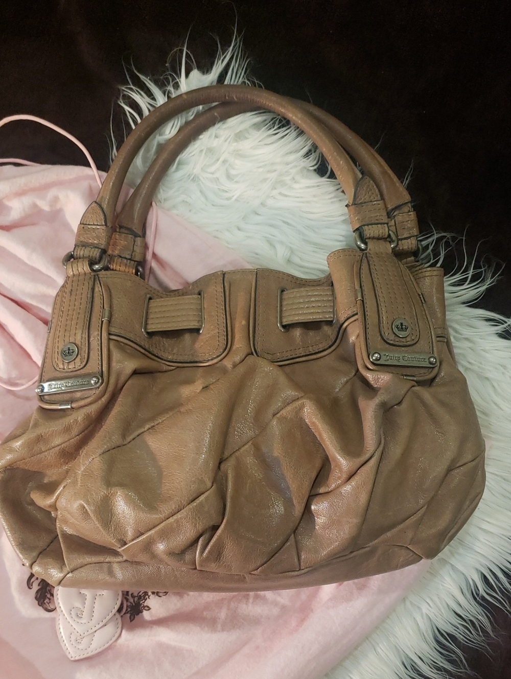 Juicy Couture Brown Leather Satchel Handbag - Women